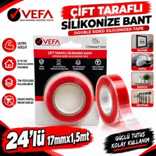 Vefa 24'lü Çift Traflı Slikonize Bant 17MM*1,5 Metre