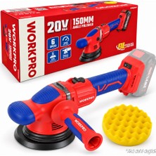Workpro WP392200 20V 150MM Kömürsüz Şarjlı Profesyonel Orbital Polisaj Makinesi Akü Dahil Değildir