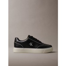 Calvin Klein Erkek Hakiki Deri Içi Sıcak Astarlı Airfit Tabanlı Kabartma Logolu Siyah Sneaker HM0HM02287-0GK