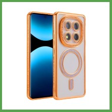 Bezos Redmi Note 15 4g Uyumlu Joke Simli Magneticsafe Kılıf - Turuncu Mgc