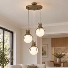 Apliqa Terra 3Lü Yuvarlak Modern Sarkıt Genç Odası Mutfak Yatak odası Salon Sarkıt Avize