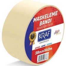 Kraf Maskeleme Bandı 38 mm x 40 m 4038G Yüksek Kalite Paketleme ve Sabitleme İçin Kullanım