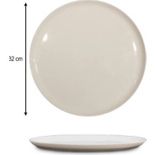 6'lı Valencia Servis Tabağı (Pizza) 32CM Krem Rinart
