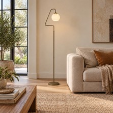 Apliqa Seül Beyaz Camlı Eskitme Modern Tasarım Metal Lambader