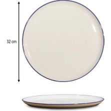 6'lı Valencia Servis Tabağı (Pizza) 32CM Rim Lacivert Rinart