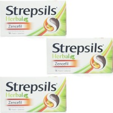 Strepsils Herbal Zencefil 16 Pastil x 3 Şekersiz Türkiye Menşeli Bitkisel Gıda Takviyesi