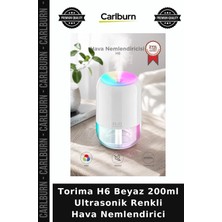 Carlburn Torima H6 Beyaz 200ML Ultrasonik Renkli Hava Nemlendirici Ofis Için Stil Sahibi Buhar Makinesi