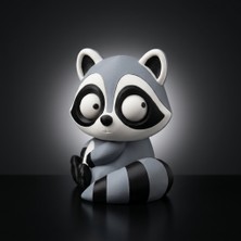 Demirhan3D 🦝 Hareketli Gözlü Rakun Figürü 15 cm 👀 | Sevimli Dekoratif Biblo, Masa Süsü ve Hediye