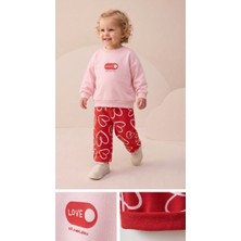 Name Baby & Kids Kız Bebek Kalp Baskılı Takım  BUP-26205