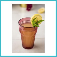 Defne Store Akrilik Mürdüm 6'lı Uzun Bardak & Su Meşrubat Bardağı 400 ml ( Cam Değildir ) Dfnbez