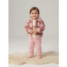 Name Baby & Kids Minice Kız Bebek Çiçekli Hırkalı 3'lü Takım NBK-6632
