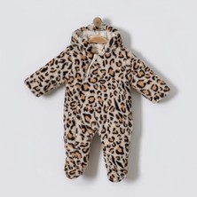 Name Baby & Kids Kız Bebek Leopar Pelüş Astronot Tulum ANB-20450