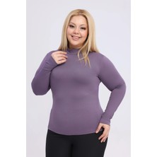 Yade Fashion Büyük Beden - Kadın Balıkçı Yaka Uzun Kol Body