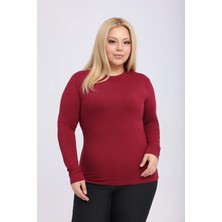 Yade Fashion Büyük Beden - Kadın Bisiklet Yaka Uzun Kol Body