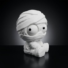 Demirhan3D 🧟 Hareketli Gözlü Mumya Figürü 11 cm 👀 | Korku Temalı Dekoratif Biblo, Masa Süsü ve Hediye