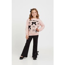 Dmb Kids Kız Çocuk Fiyonklu Ispanyol Taytlı Takım DMB-9886