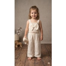 Serkon Kız Çocuk Müslin Crop Pantolon Takım SER-1033