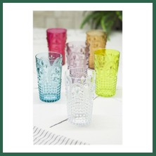 Vintessy Vıntessy Akrilik Renkli 6'lı Uzun Bardak & Su Meşrubat Bardağı 750 ml ( Büyük Boy & Cam Değildir ) BZS01