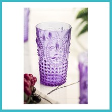 Defne Store Akrilik Mor Tekli Uzun Bardak & Su Meşrubat Bardağı 750 ml ( Büyük Boy & Cam Değildir ) Dfnbez