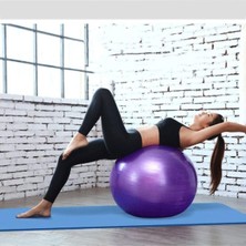 Tr Ayla Stand Yoga Topu Pilates Ekipmanları, Mor, Pompa Dahil
