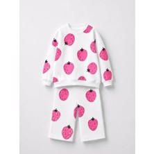 Name Baby & Kids Kız Çocuk Çilek Baskılı Eşofman Takım LUC-5546