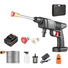 Die Grup 150WATT 48V Akülü Şarjlı Yüksek Basınçlı Oto Araba Bahçe Yıkama,temizleme Su Tabancası 5mt Hortumlu Köpüklü Aparatlı 1200 Rpm Filtreli Çantalı Oto Yıkama