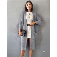 Shine Kadın Oversize Uzun Salaş Triko Hırka