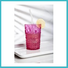 Defne Store Akrilik Pembe Tekli Kısa Bardak & Su Meşrubat Kahve Yanı Bardağı 400 ml ( Cam Değildir ) Dfnbez