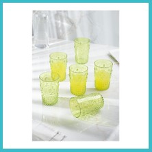 Defne Store Akrilik Yeşil 6'lı Kısa Bardak & Su Meşrubat Kahve Yanı Bardağı 400 ml ( Cam Değildir ) Dfnbez