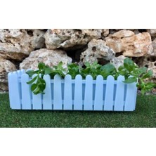 Tr Istanbul Balkon Saksı 9 Lt 1 Adet Beyaz Renk Çit Görünümlü Renkli Plastik