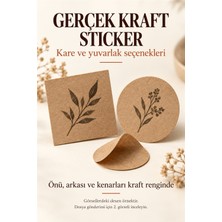 Graphy Kişiye Özel Gerçek Kraft Sticker Kare Veya Yuvarlak