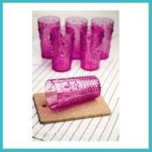 Defne Store Akrilik Pembe 6'lı Uzun Bardak & Su Meşrubat Bardağı 750 ml ( Büyük Boy & Cam Değildir ) Dfnbez