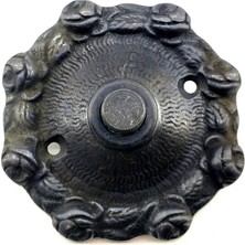 Drop Tedarik Antika Tarz Dekoratif Pirinç Güllü Kapı Zili - 75MM, Oksit
