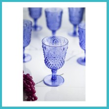 Defne Store Akrilik Mavi Tekli Kadeh & Su Meşrubat Kahve Yanı Bardağı 450 ml ( Cam Değildir ) Dfnbez