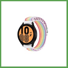 Bezos Watch 22MM Uyumlu KR410 Kumaş Kordon - Gökkuşağı Mgc