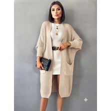 Shine Kadın Oversize Uzun Salaş Triko Hırka