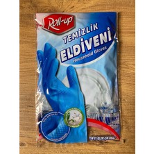Tr Roll-Up Temizlik Eldiveni, Mavi, Pamuklu Iç Yüzey, Özel Dokusu ile Hassas Kavrama, Tüm Ev I