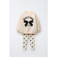 Name Baby & Kids Kız Çocuk Fiyonklu Taytlı Takım LUC-1003