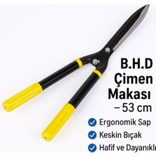Tr Çim Biçme Makası, 53 Cm, Ergonomik Sap, Keskin ve Dayanıklı Bıçak, Siyah ve Sarı