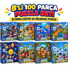 S-Online 8 Adet Mega Set 100 Parça Puzzle