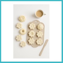 Defne Store Silikon Kek ve Çikolata Kalıbı 6?lı Krem Renk Pasta Tatlı Muffin Kalıbı Dfnbez