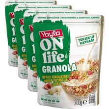 Tr Life Beyaz Çikolatalı Antep Fıstıklı Çilekli Granola 200 gr (4 Paketi)