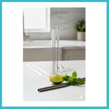 Defne Store 3?lü Paslanmaz Çelik Pipet Temizleme Fırçası Seti Dfnbez