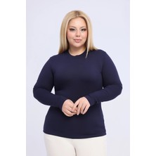 Yade Fashion Büyük Beden - Kadın Bisiklet Yaka Uzun Kol Body
