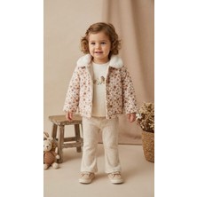 Baray Kız Bebek Gül Baskılı Bebe Montlu Takım BBR-5205