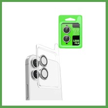 Bezos iPhone 16 Uyumlu Raze Metal Kamera Lens - Beyaz Mgc