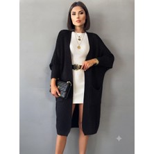 Shine Kadın Oversize Uzun Salaş Triko Hırka