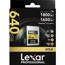 Lexar 640GB Professional Cfexpress Type A Card Gold Series Bellek Kartı