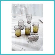 Defne Store Akrilik Füme 6'lı Kısa Bardak & Su Meşrubat Kahve Yanı Bardağı 400 ml ( Cam Değildir ) Dfnbez