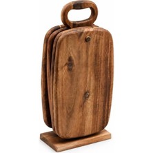 MİEN Mien Akasya 4'lü Kesme Tahtası Seti 15X7X30 cm MIEN-7B277
